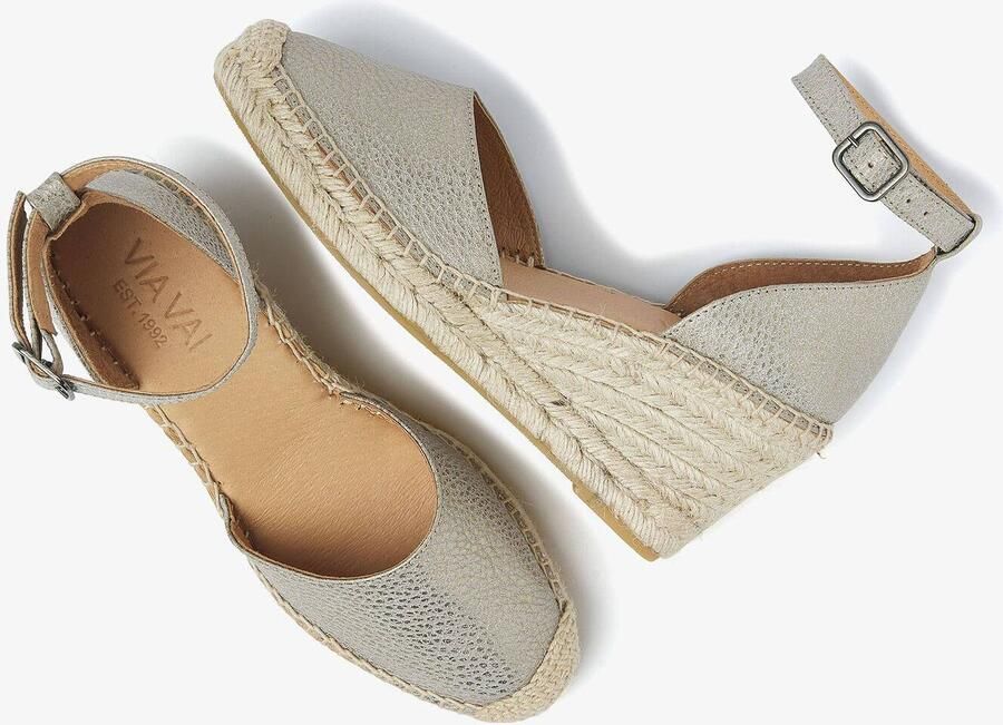 VIA VAI Sandalen met Hak Dames Flora Braid Leer Grijs - Foto 3