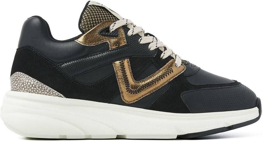 VIA VAI Lage Sneakers Dames Vic Kyro Leer Zwart