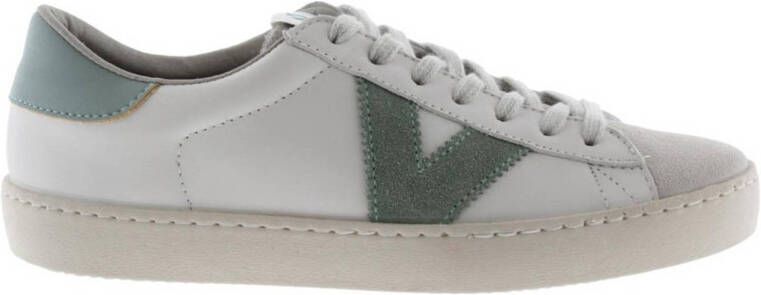 Victoria 1126142 leren sneakers wit groen