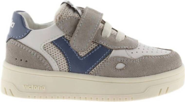 Victoria leren sneakers grijs wit