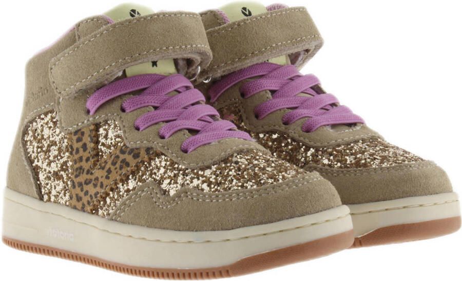 Victoria Meisjes Sneakers Beige Suéde Leopard Goud - Foto 2