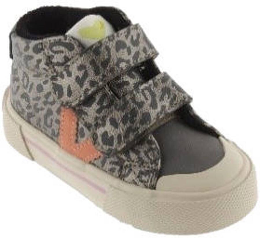 Victoria leren sneakers met panterprint grijs - Foto 2