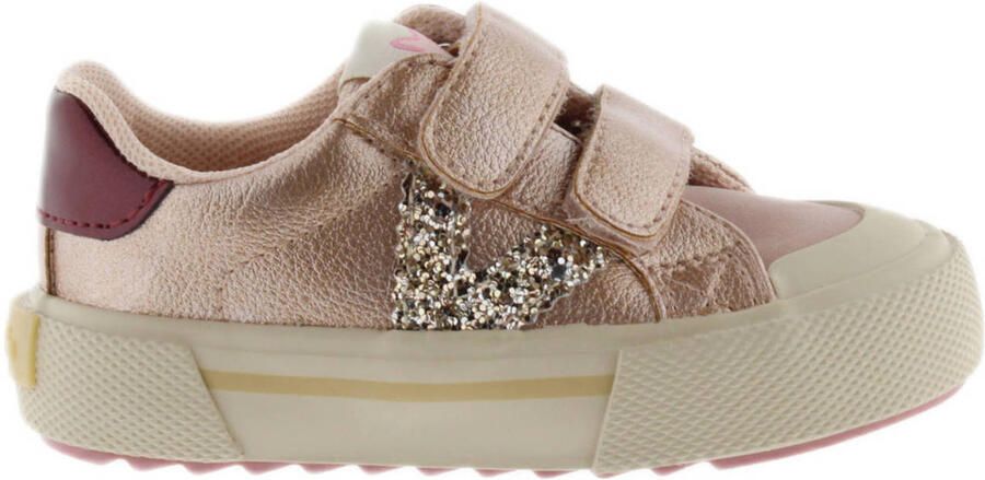 Victoria leren sneakers oudroze metallic