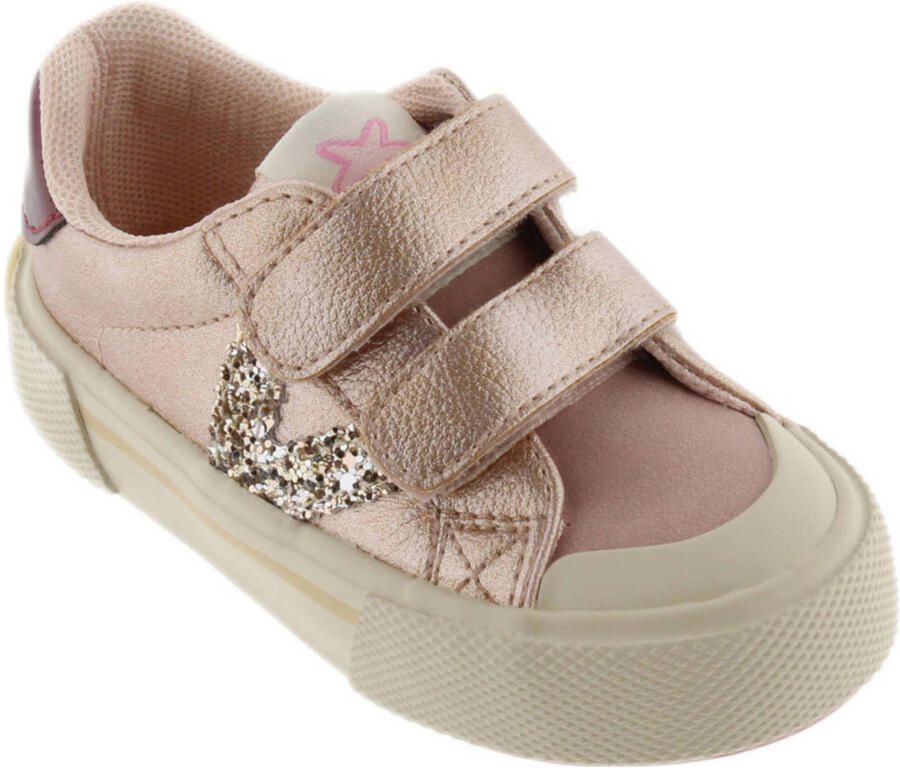 Victoria leren sneakers oudroze metallic