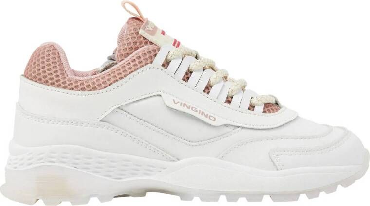 VINGINO Fenna II leren sneakers wit roze Meisjes Leer Meerkleurig 28