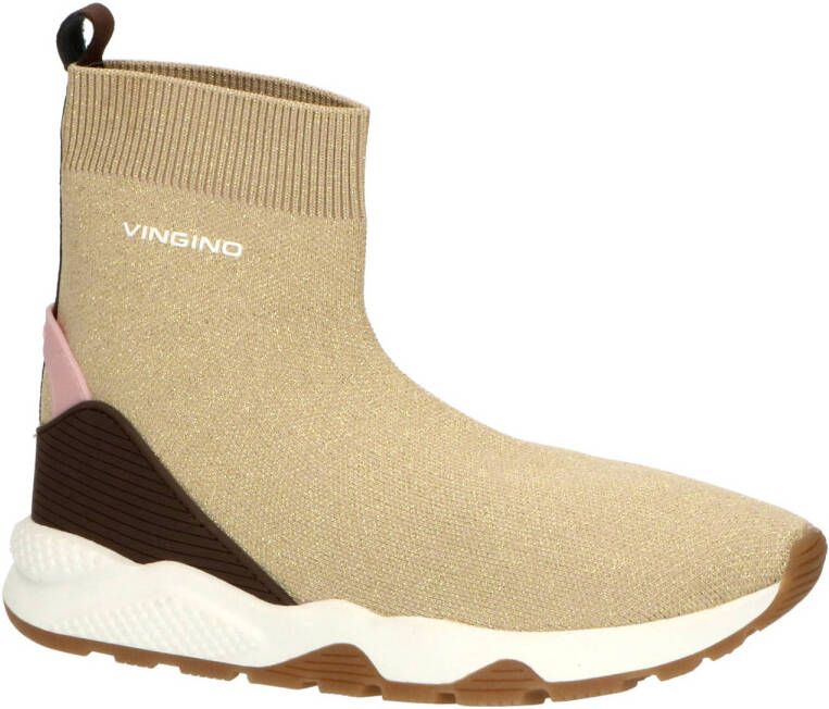 Vingino Gina sock sneakers beige goud