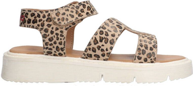 Vingino VIN825402-706 Meisjes Platte Sandalen Beige Leer Klittenband