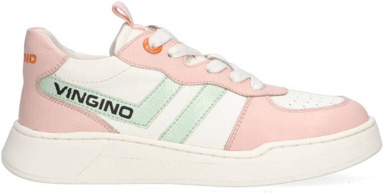 Vingino VIN825135-970 Meisjes Lage Sneakers Roze Leer Veters