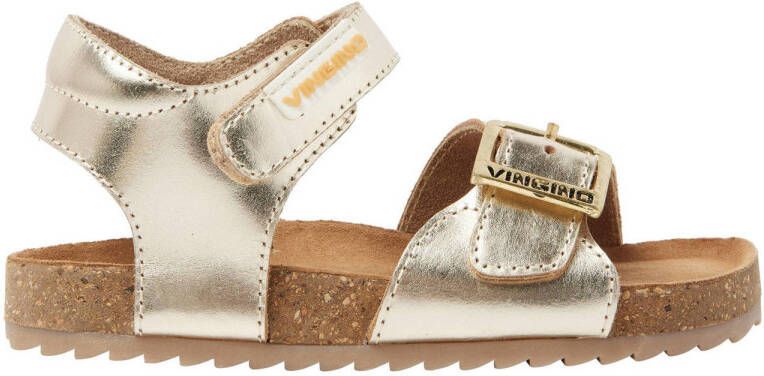 Vingino Lucy leren sandalen goud metallic