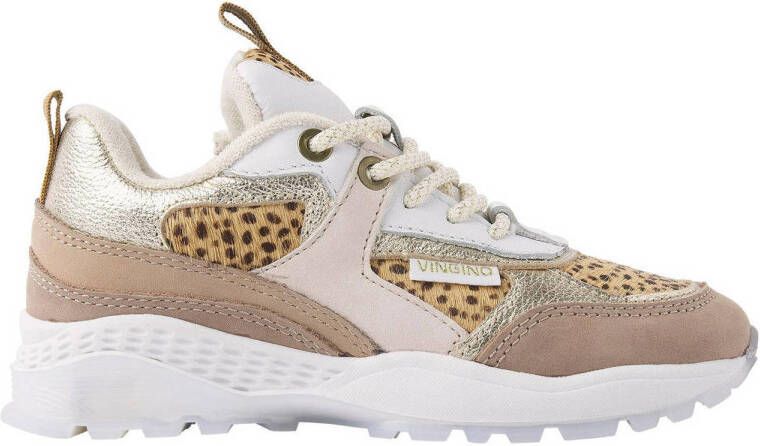 VINGINO Mandy 2 leren sneakers beige Meisjes Leer Meerkleurig 38