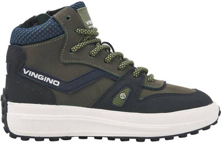 Vingino Max Mid leren sneakers groen blauw