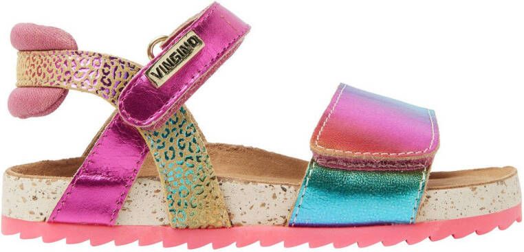 VINGINO Naomi leren sandalen roze multi Leer Meerkleurig 30
