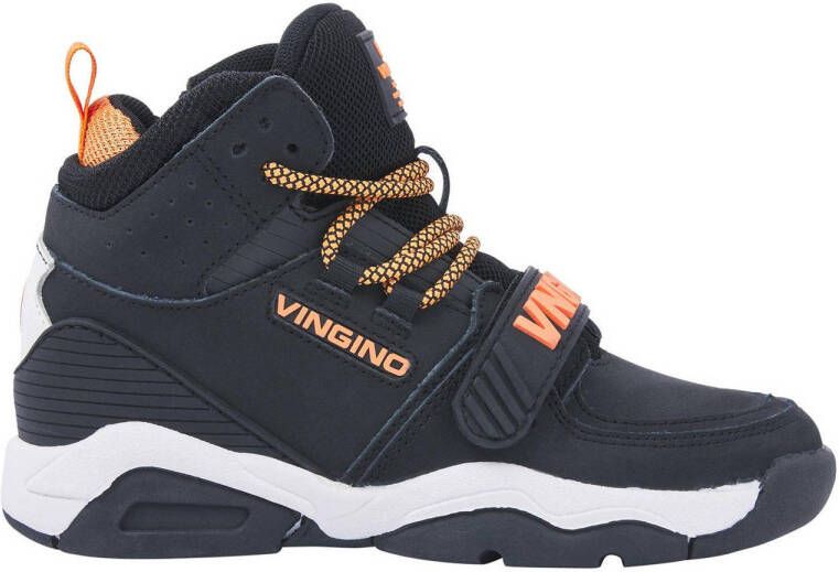 Vingino Raoul Mid leren sneakers zwart