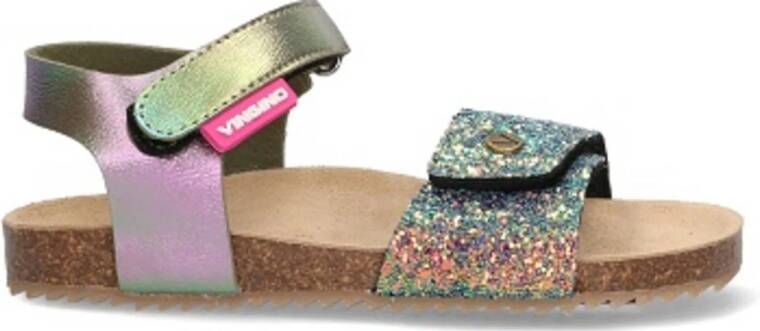 Vingino VIN825422-798 Meisjes Platte Sandalen Multicolor Leer Klittenband