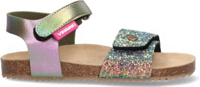 Vingino VIN825422-798 Meisjes Platte Sandalen Multicolor Leer Klittenband