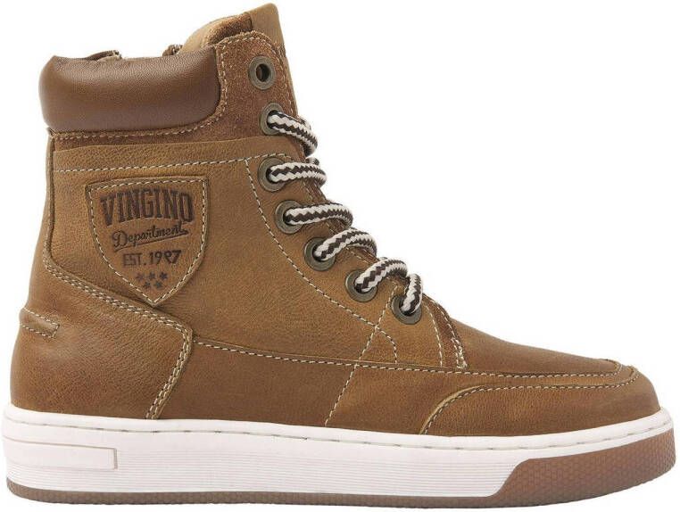 Vingino Sil XHI leren veterboots camel