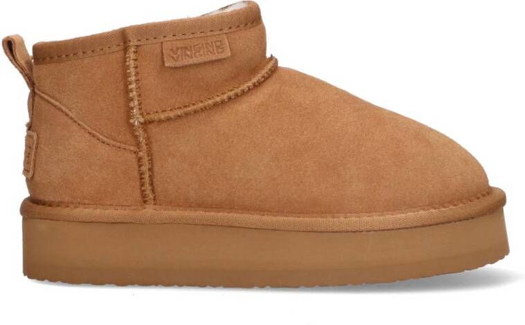 Vingino Sofia Low gevoerde suède enkelboots cognac
