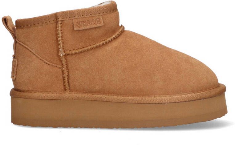Vingino Sofia Low gevoerde suède enkelboots cognac
