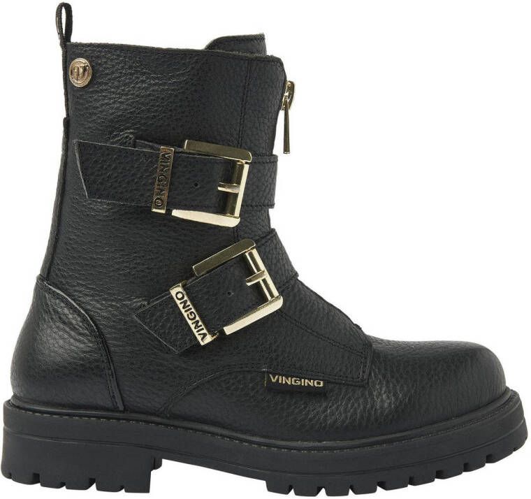 VINGINO Velia leren bikerboots zwart Leer 38