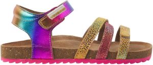 Vingino Vikki leren sandalen paars geel metallic