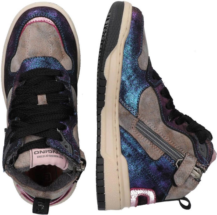 Vingino VIN825556-998 Meisjes Hoge Sneakers Multicolor Leer Veters - Foto 2