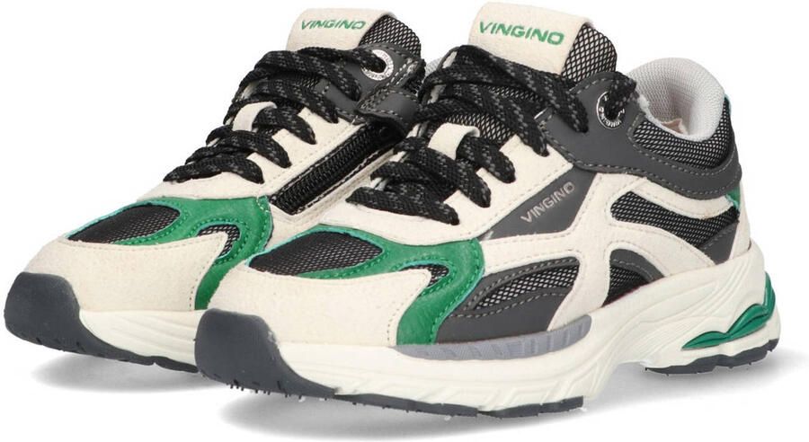 Vingino Bambino Bova chunky sneakers grijs ecru groen - Foto 2