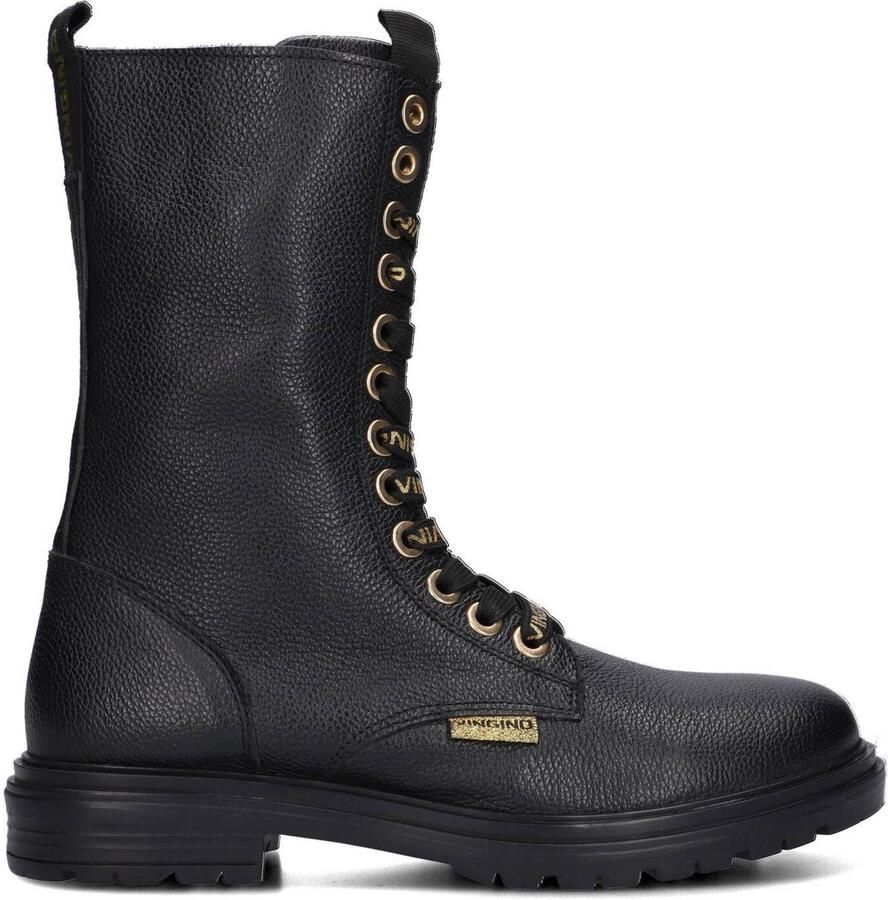 Vingino Julia Xhi Veterboots Laarzen Met Veters Meisjes Kids Zwart - Foto 2