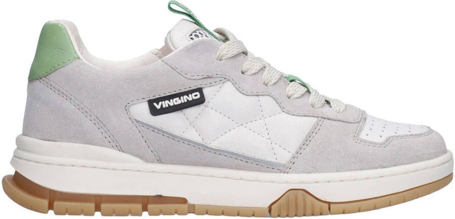 Vingino VIN826141-400 Jongens Lage Sneakers Grijs Leer Veters