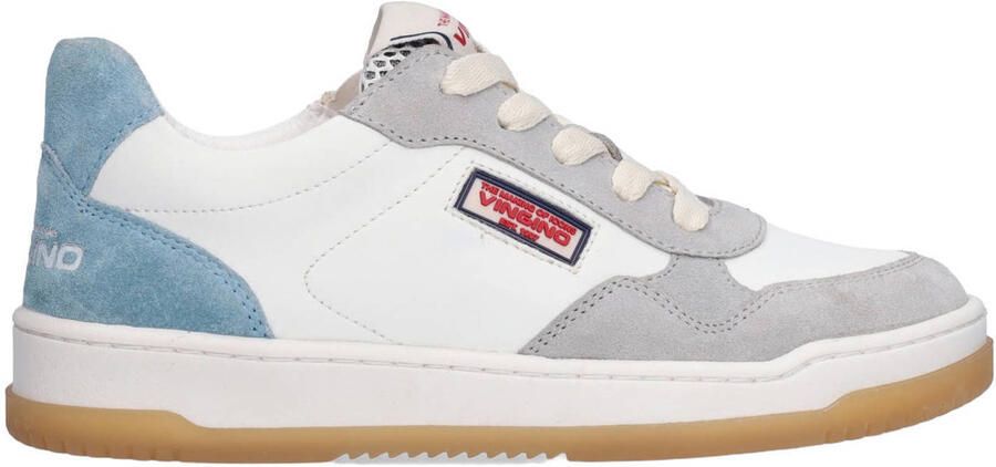 Vingino VIN826162-481 Jongens Lage Sneakers Blauw Leer Veters