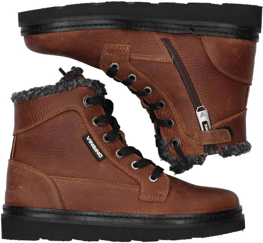 Vingino leren veterboots cognac - Foto 2
