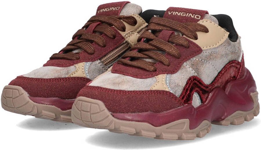 Vingino VIN825621-314 Meisjes Lage Sneakers Bruin Leer Veters