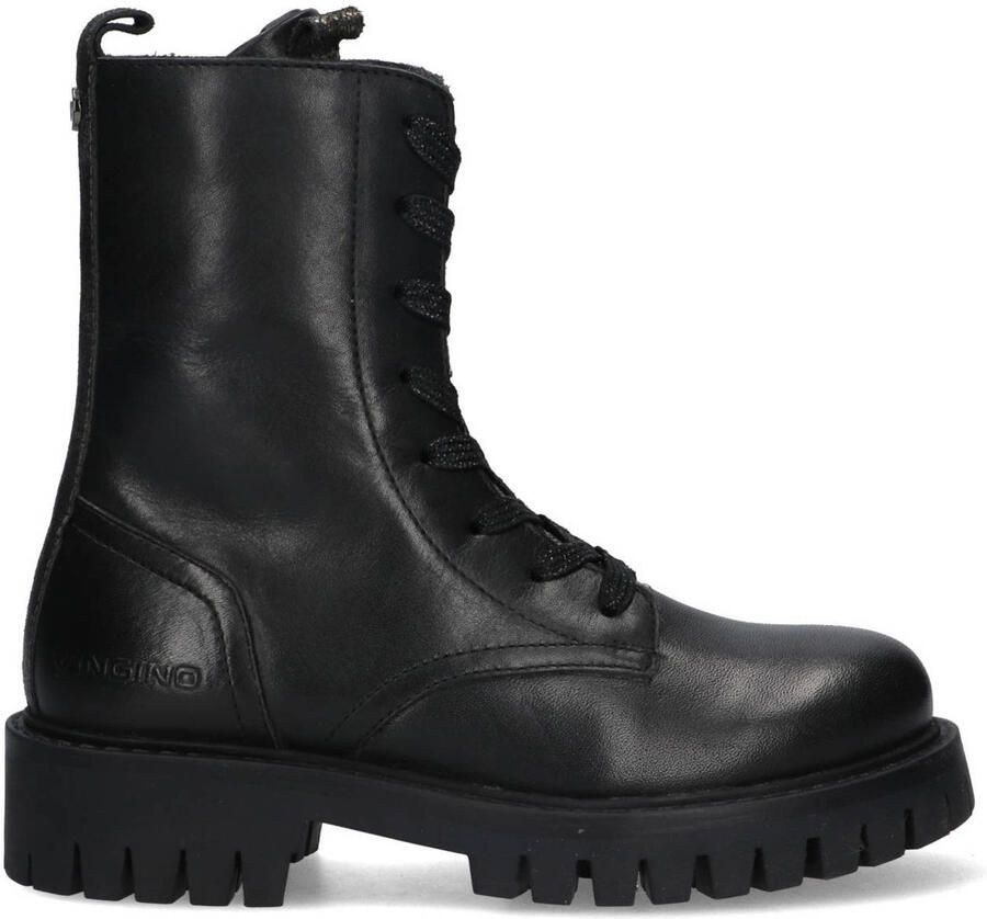Vingino VIN825581-589 Meisjes Biker Boots Zwart Leer Veters - Foto 2