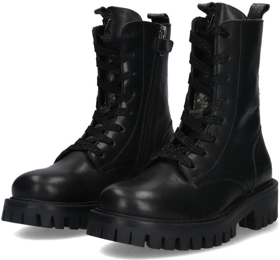 Vingino VIN825581-589 Meisjes Biker Boots Zwart Leer Veters - Foto 3