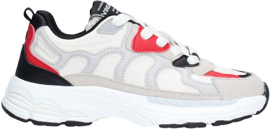 Vingino VIN826031-706 Jongens Lage Sneakers Rood Leer Veters