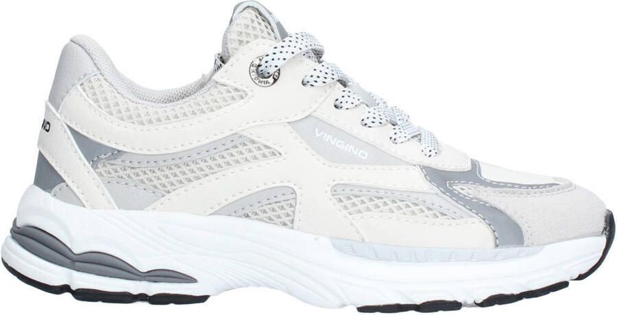 Vingino VIN826030-701 Jongens Lage Sneakers Beige Leer Veters
