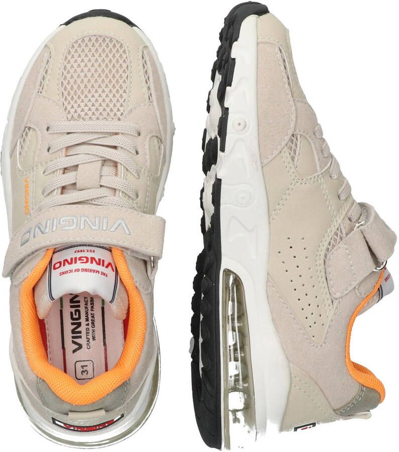 Vingino VIN826001-706 Jongens Lage Sneakers Beige Leer Veters Met Klittenband - Foto 2