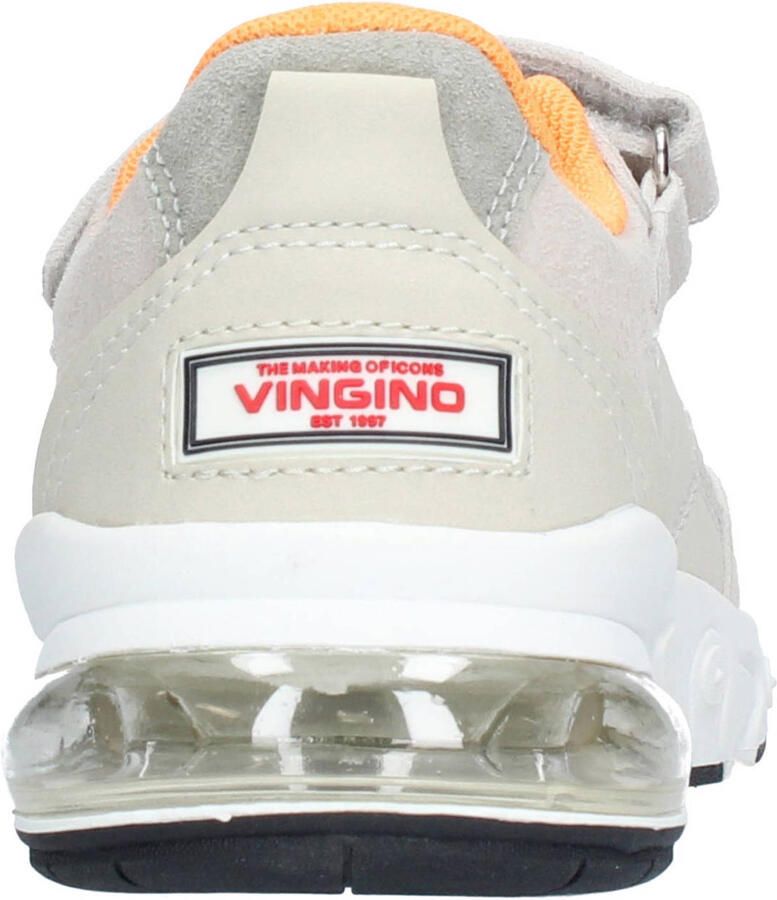 Vingino VIN826001-706 Jongens Lage Sneakers Beige Leer Veters Met Klittenband - Foto 3