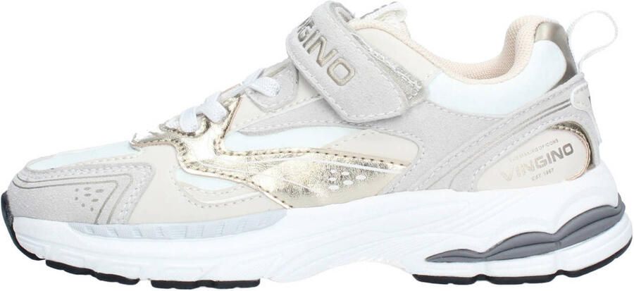 Vingino VIN826032-794 Meisjes Lage Sneakers Beige Leer Suède Veters Met Klittenband - Foto 3