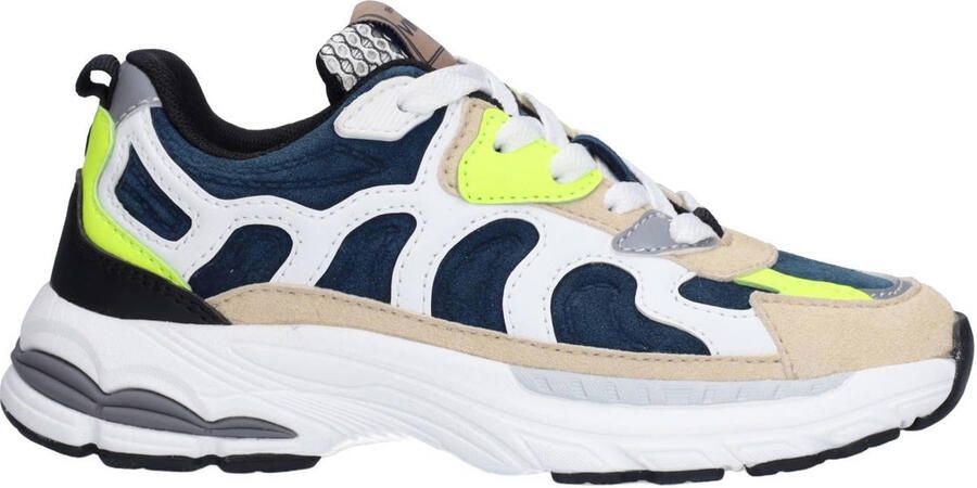 Vingino VIN826031-720 Jongens Lage Sneakers Blauw Leer Veters