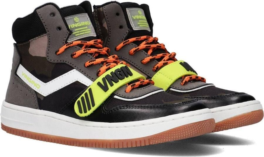 Vingino Rens Mid Velcro Hoge sneakers Leren Sneaker Jongens Kids Groen - Foto 3