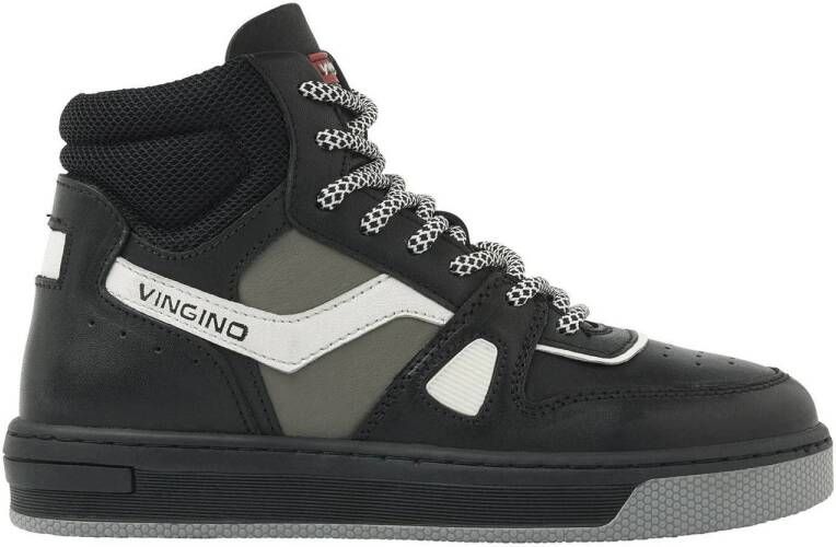 Vingino Yari leren sneakers zwart