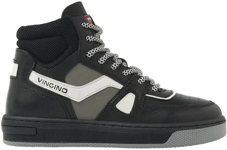 Vingino Yari leren sneakers zwart