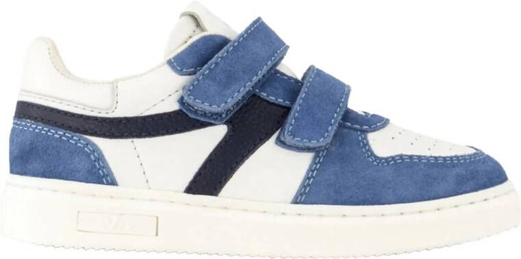 Vty leren sneakers blauw wit