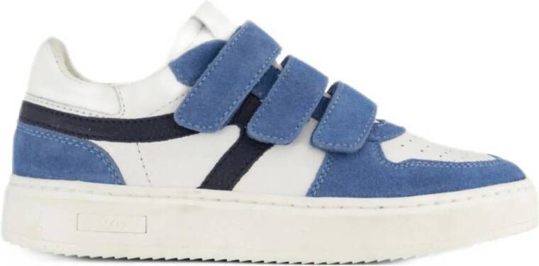 Vty leren sneakers blauw wit