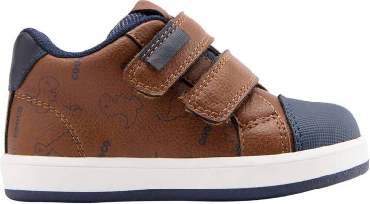 Vty sneakers cognac donkerblauw