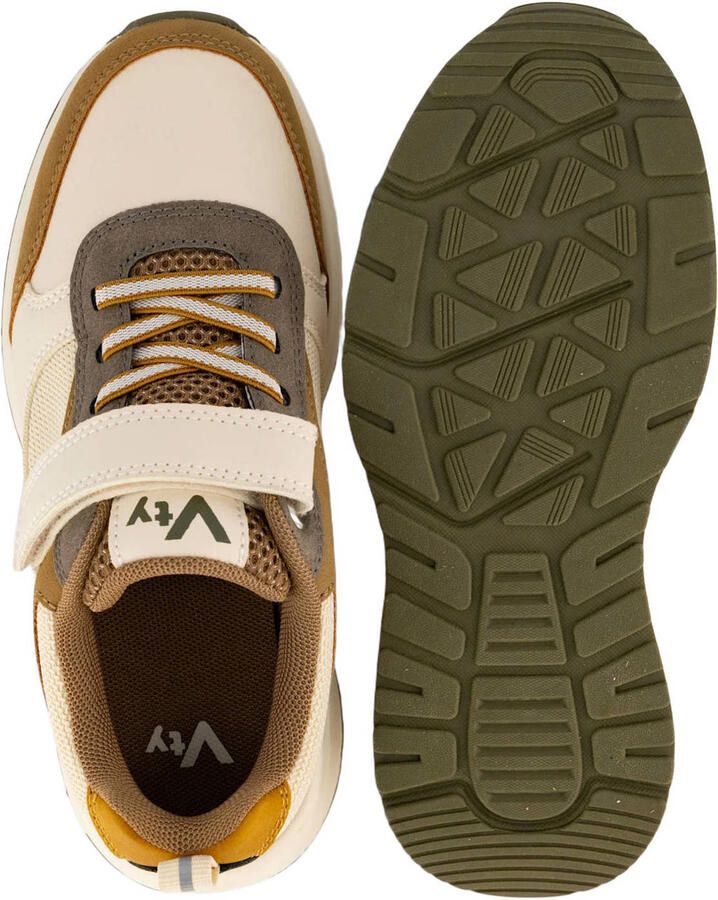 Vty chunky imitatieleren sneakers beige oker groen - Foto 3