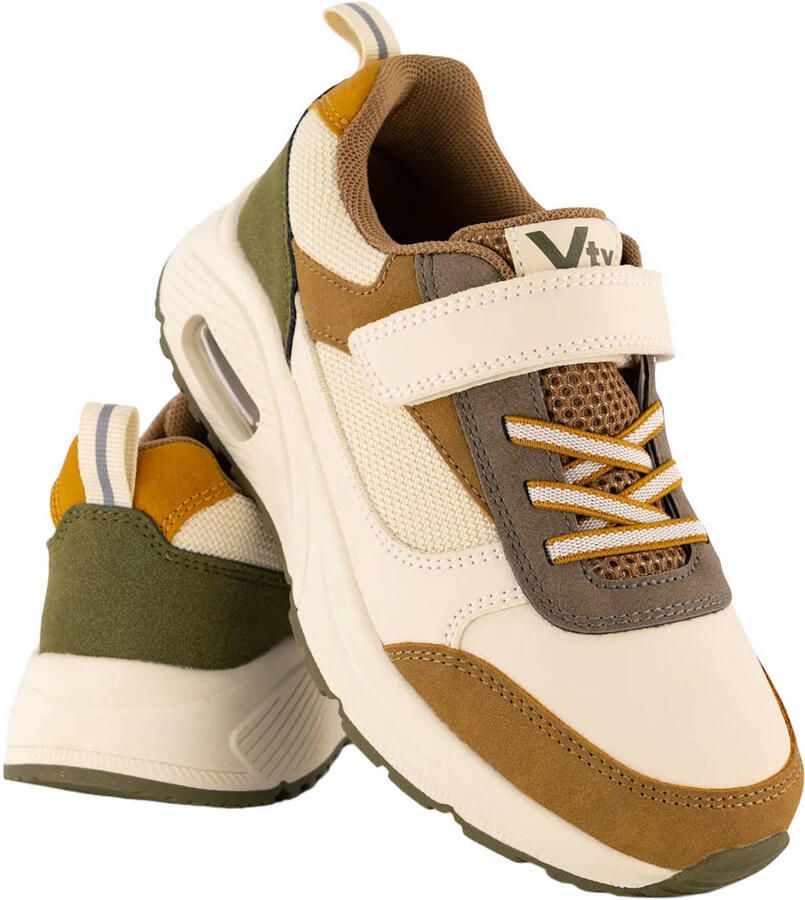 Vty chunky imitatieleren sneakers beige oker groen - Foto 2