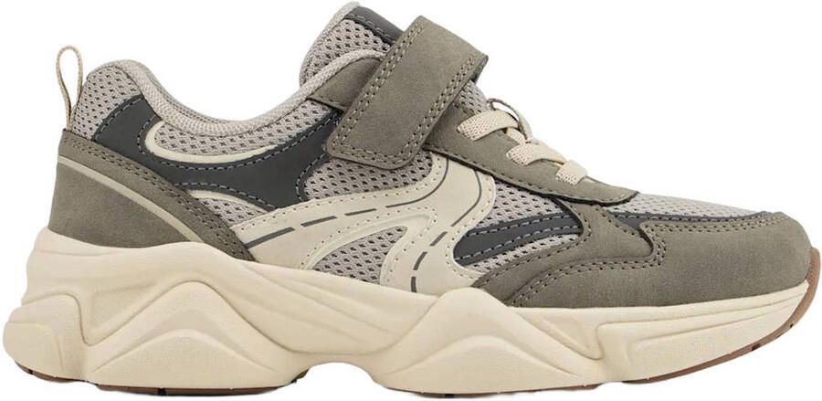 Vty chunky imitatieleren sneakers grijs