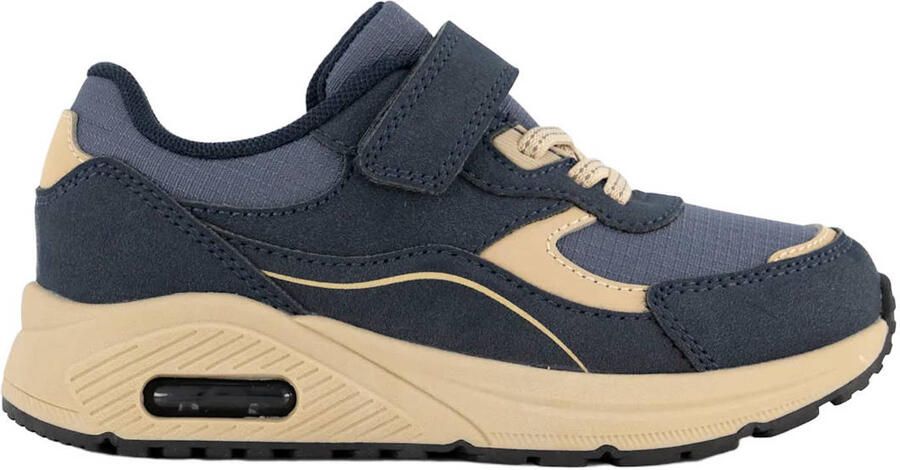 Vty imitatieleren sneakers donkerblauw