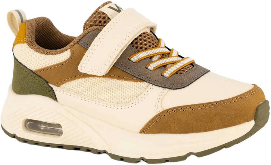 Vty imitatieleren sneakers ecru camel - Foto 3